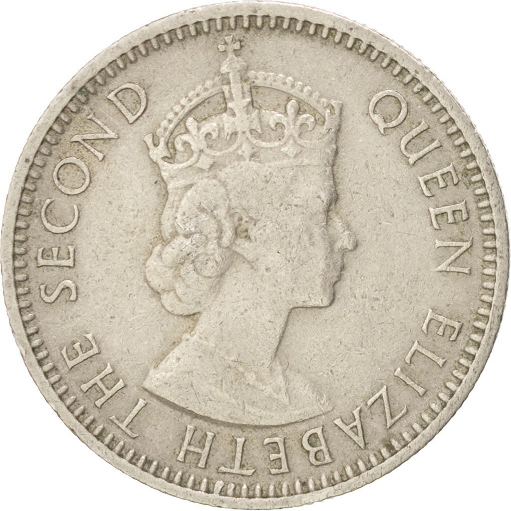 MALAYA & BRITISH BORNEO, 10 Cents, 1956, EF(40-45), Copper-nickel, KM:2