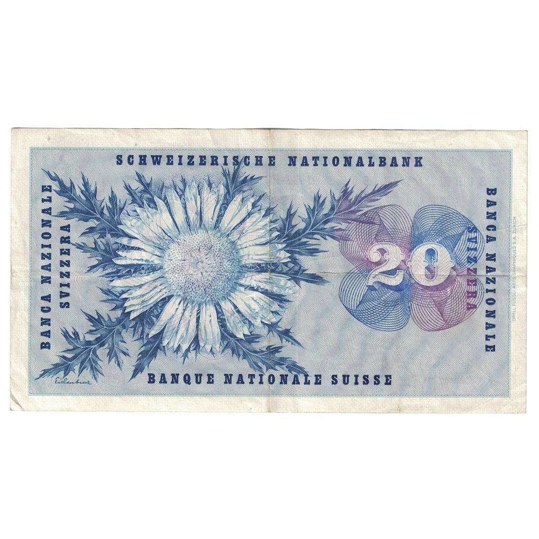 Banknote, Switzerland, 20 Franken, 1958, 1958-12-18, KM:46f, EF(40-45)