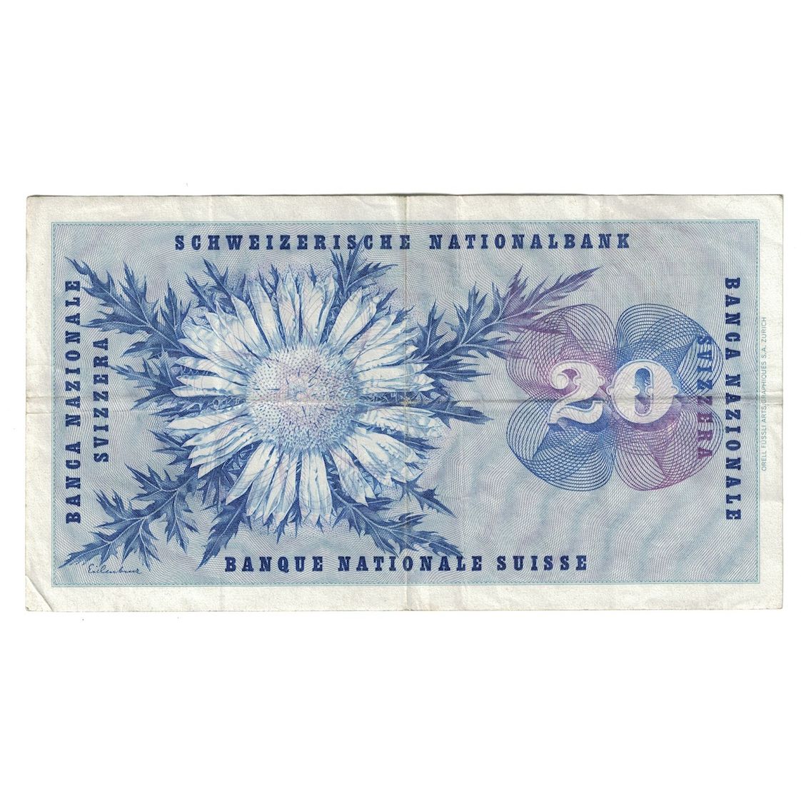 Geldschein, Schweiz, 20 Franken, 1963, 1963-03-28, KM:46j, SS