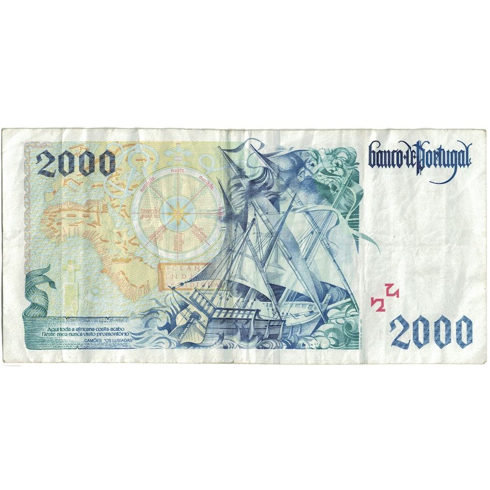 Banknote, Portugal, 2000 Escudos, 1995, 1995-09-21, KM:189a, EF(40-45)