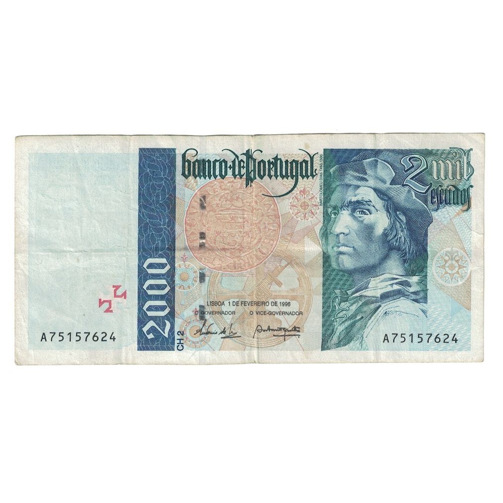 Geldschein, Portugal, 2000 Escudos, 1996, 1996-02-01, KM:189a, S+