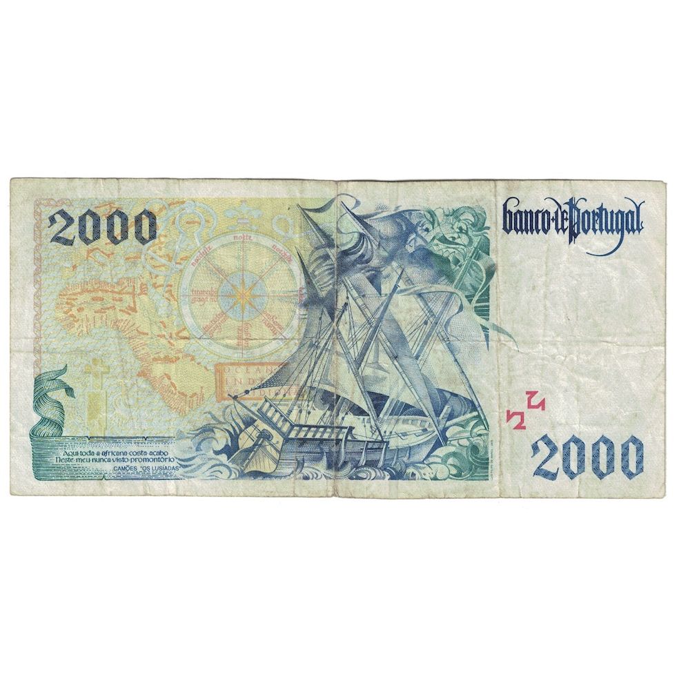 Banconote, Portogallo, 2000 Escudos, 1995, 1995-09-21, KM:189a, MB