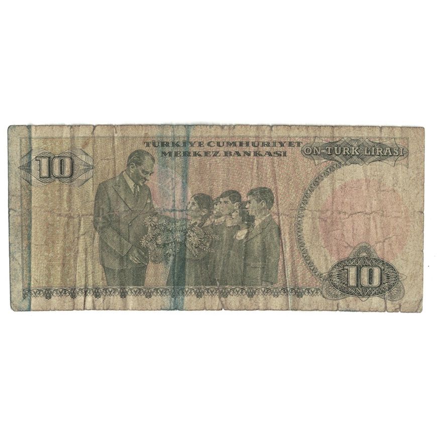 Banknote, Turkey, 10 Lira, L.1970, KM:192, VG(8-10)