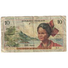 Banconote, Antille francesi, 10 Francs, Undated (1964), KM:8b, B+
