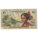 Banconote, Antille francesi, 10 Francs, Undated (1964), KM:8b, B+