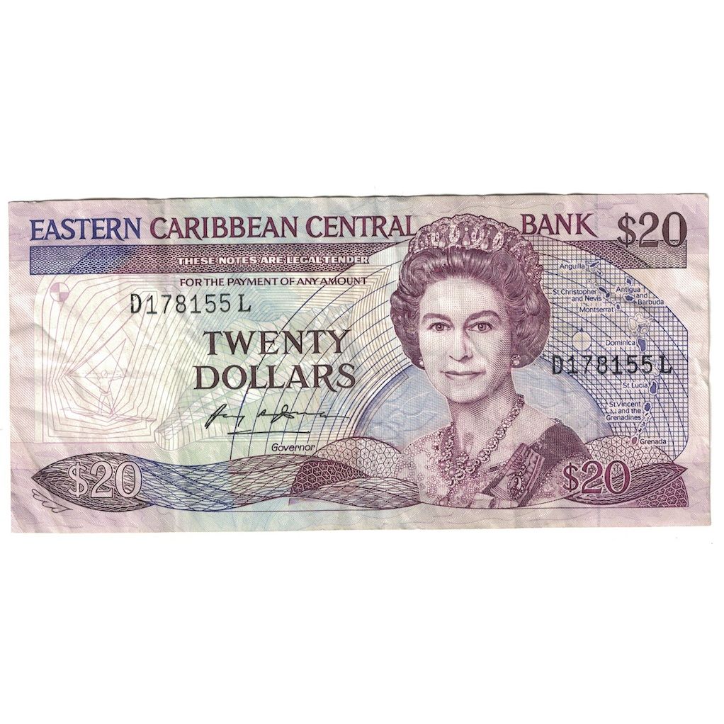 Banconote, Stati dei Caraibi Orientali, 20 Dollars, 1988-93, Undated (1988-93)