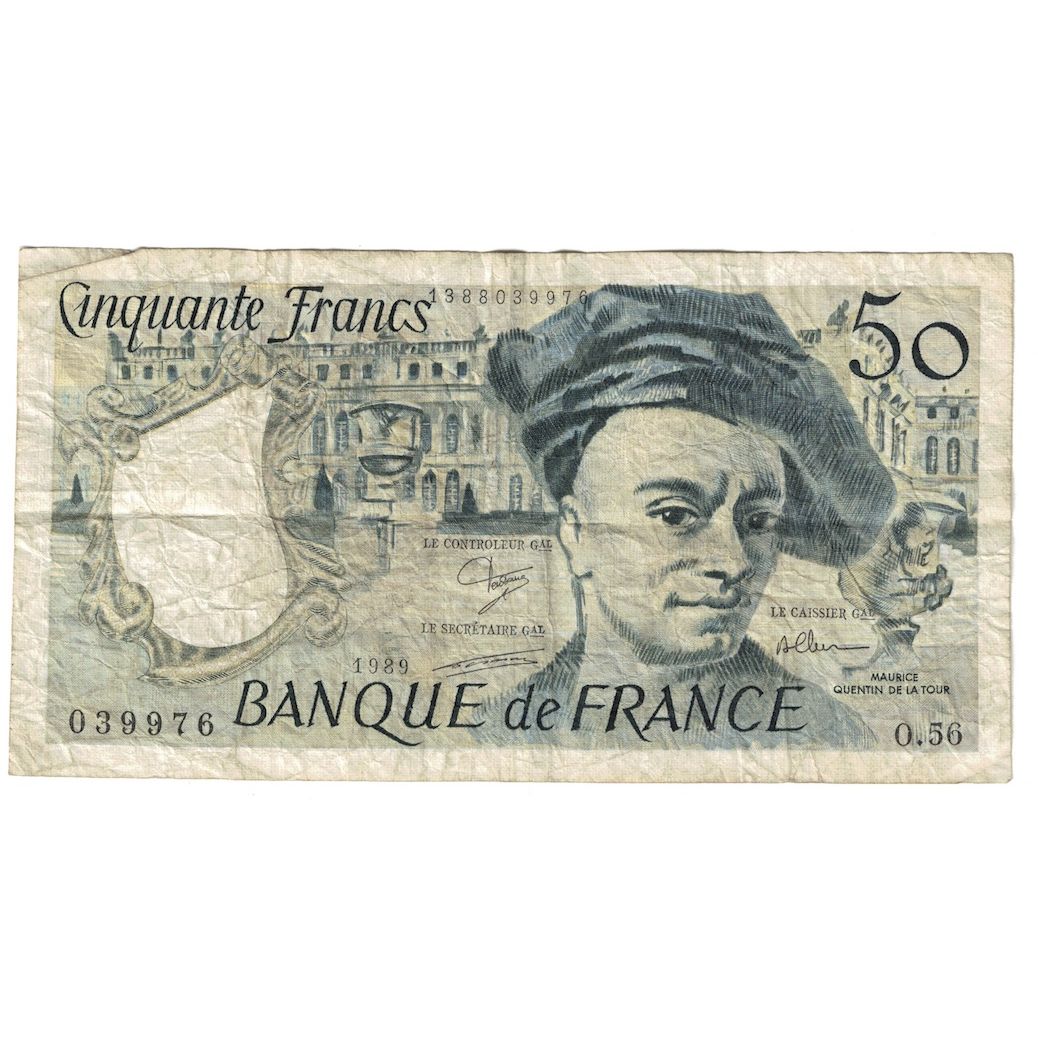Francia, 50 Francs, Quentin de La Tour, 1989, O.56, RC+, Fayette:67.15, KM:152d