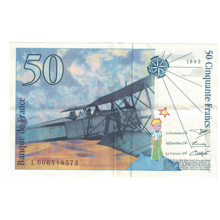Francia, 50 Francs, St Exupéry, 1993, L 006518, EBC, KM:157b