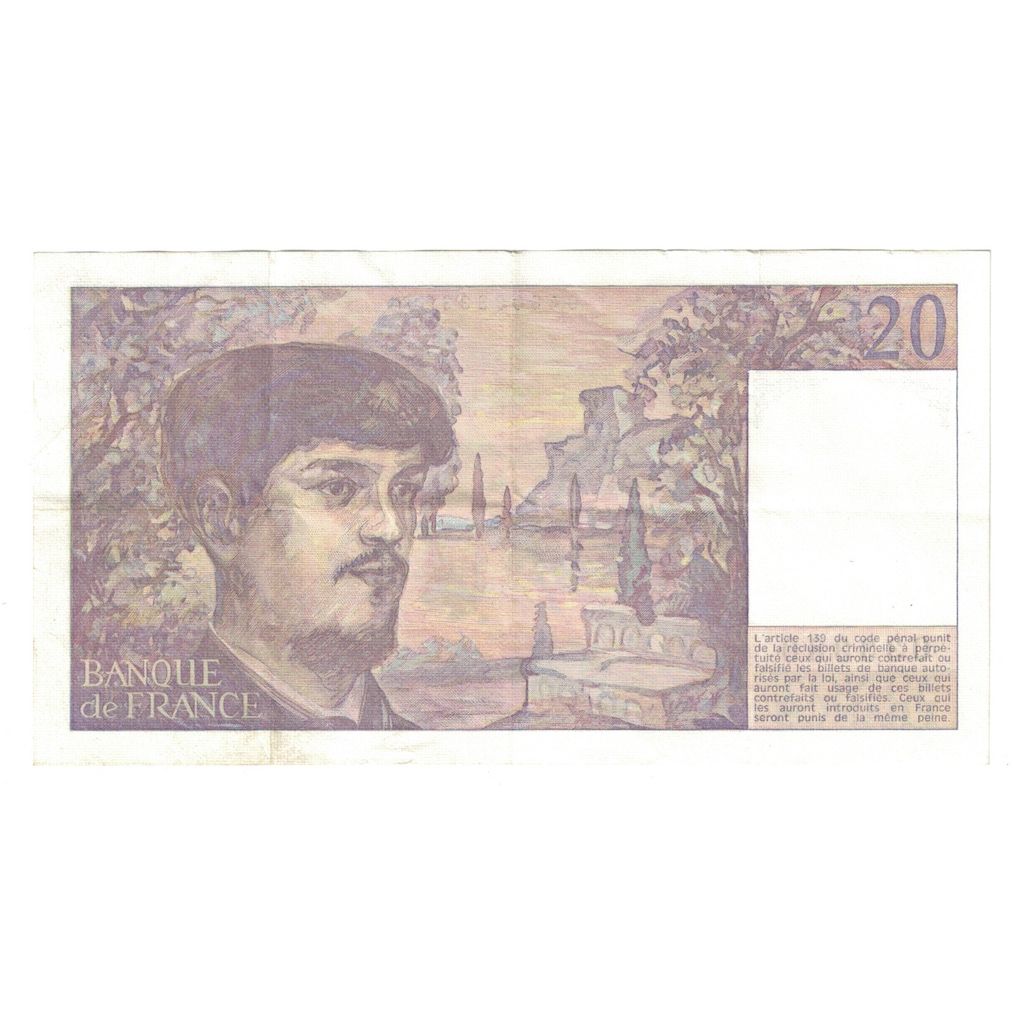 Francja, 20 Francs, Debussy, 1987, F.020, AU(55-58), Fayette:F66.08A20, KM:151b