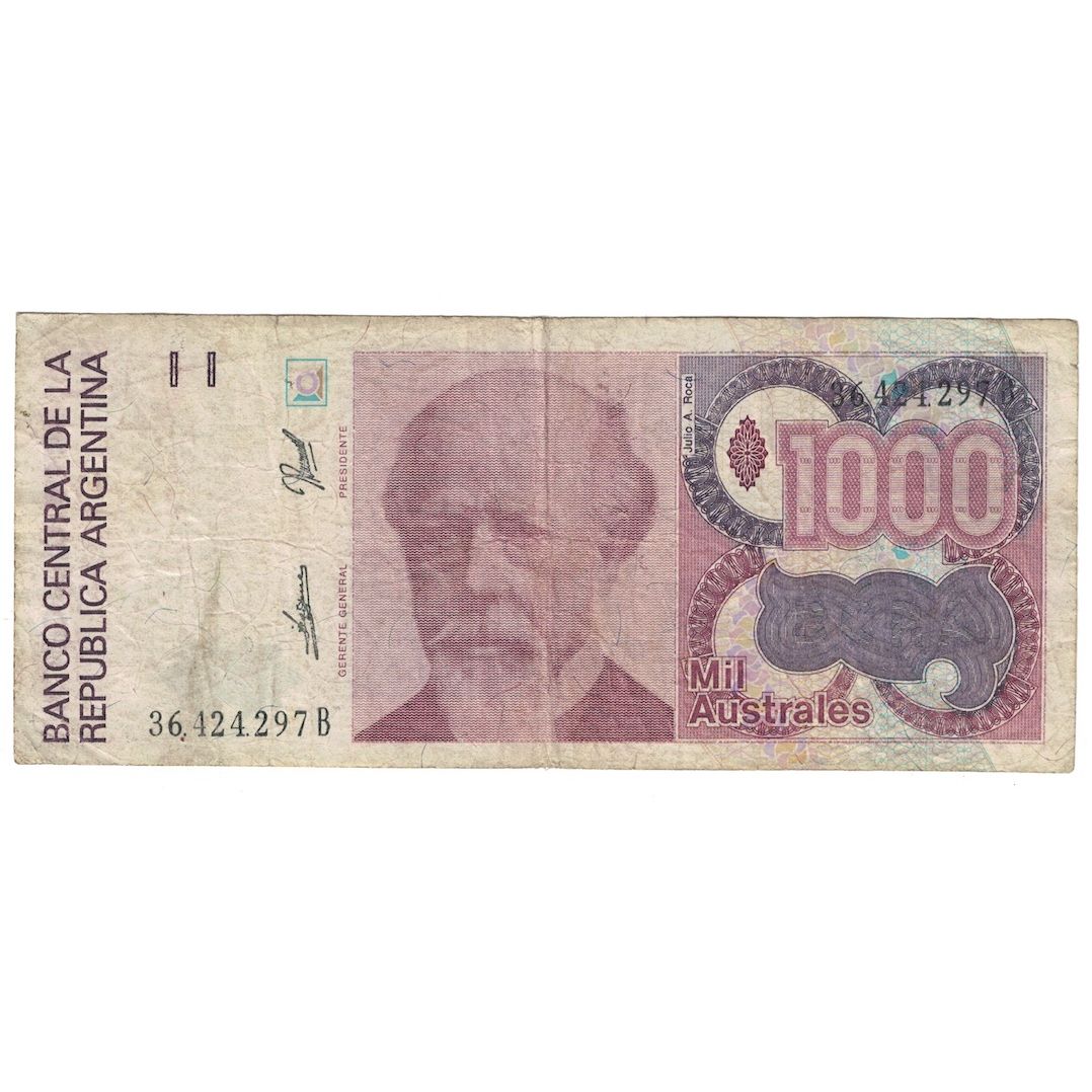 Billete, 1000 Australes, Undated (1988-90), Argentina, KM:329b, RC+