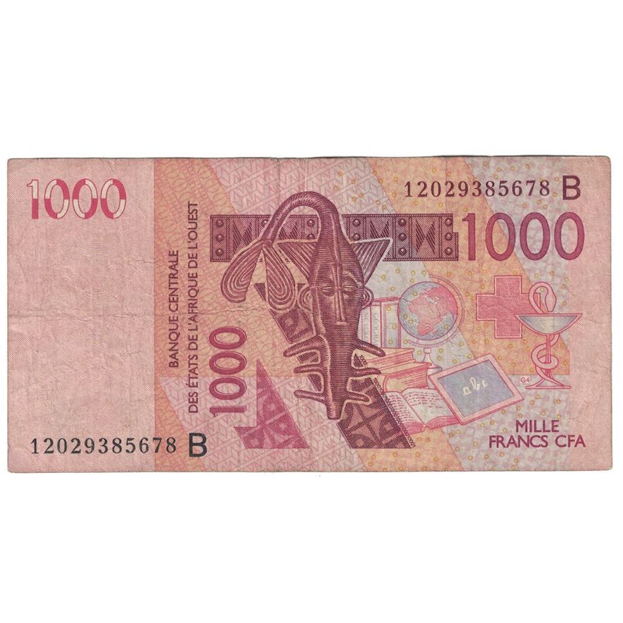 Banconote, Stati dell'Africa occidentale, 1000 Francs, 2003, KM:815Ta, MB+