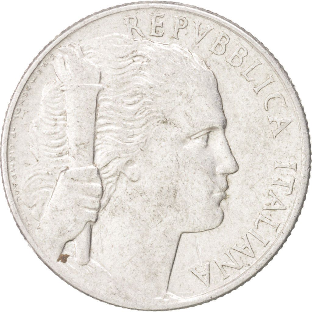 Coin, Italy, 5 Lire, 1950, Rome, AU(50-53), Aluminum, KM:89