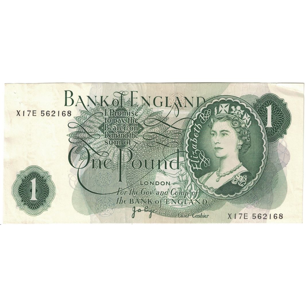 Banknote, Great Britain, 1 Pound, Undated (1960-78), KM:374g, EF(40-45)