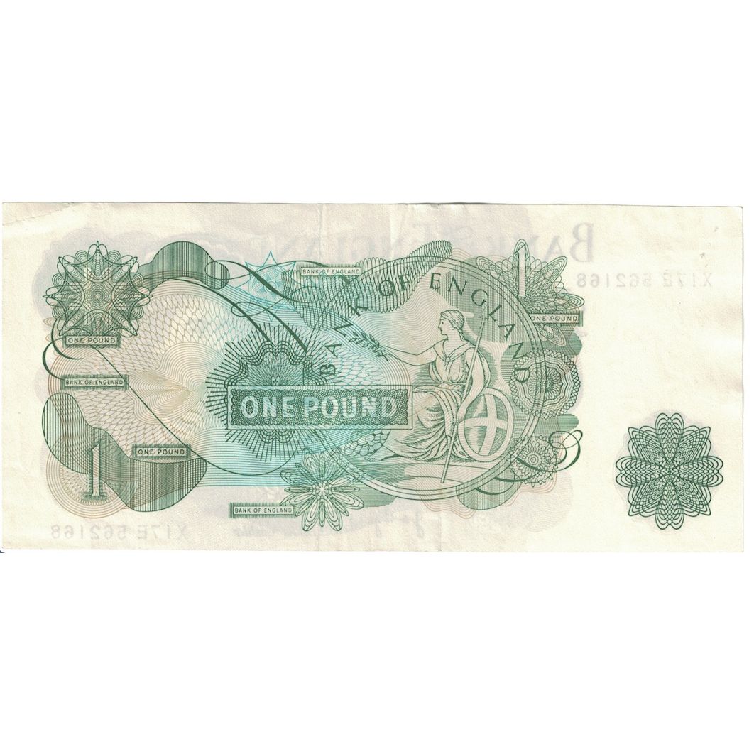 Banknote, Great Britain, 1 Pound, Undated (1960-78), KM:374g, EF(40-45)
