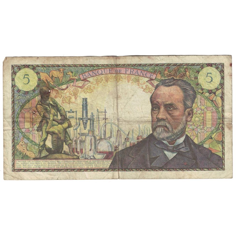 Francia, 5 Francs, Pasteur, 1967, N.49, RC+, Fayette:61.05, KM:146b