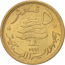 Coin, Lebanon, 5 Piastres, 1961, MS(63), Aluminum-Bronze, KM:21