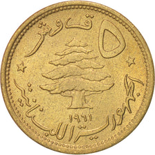 Monnaie, Lebanon, 5 Piastres, 1961, SPL, Aluminum-Bronze, KM:21