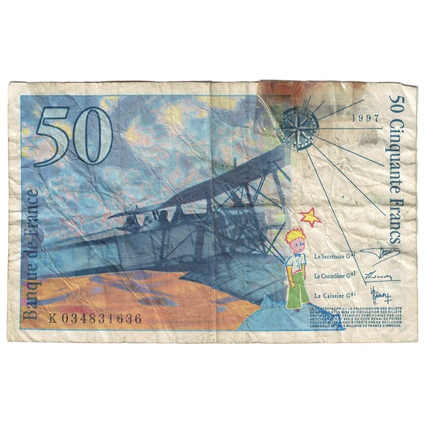 Frankrijk, 50 Francs, St Exupéry, 1997, K.034, B, Fayette:73.4, KM:157Ad
