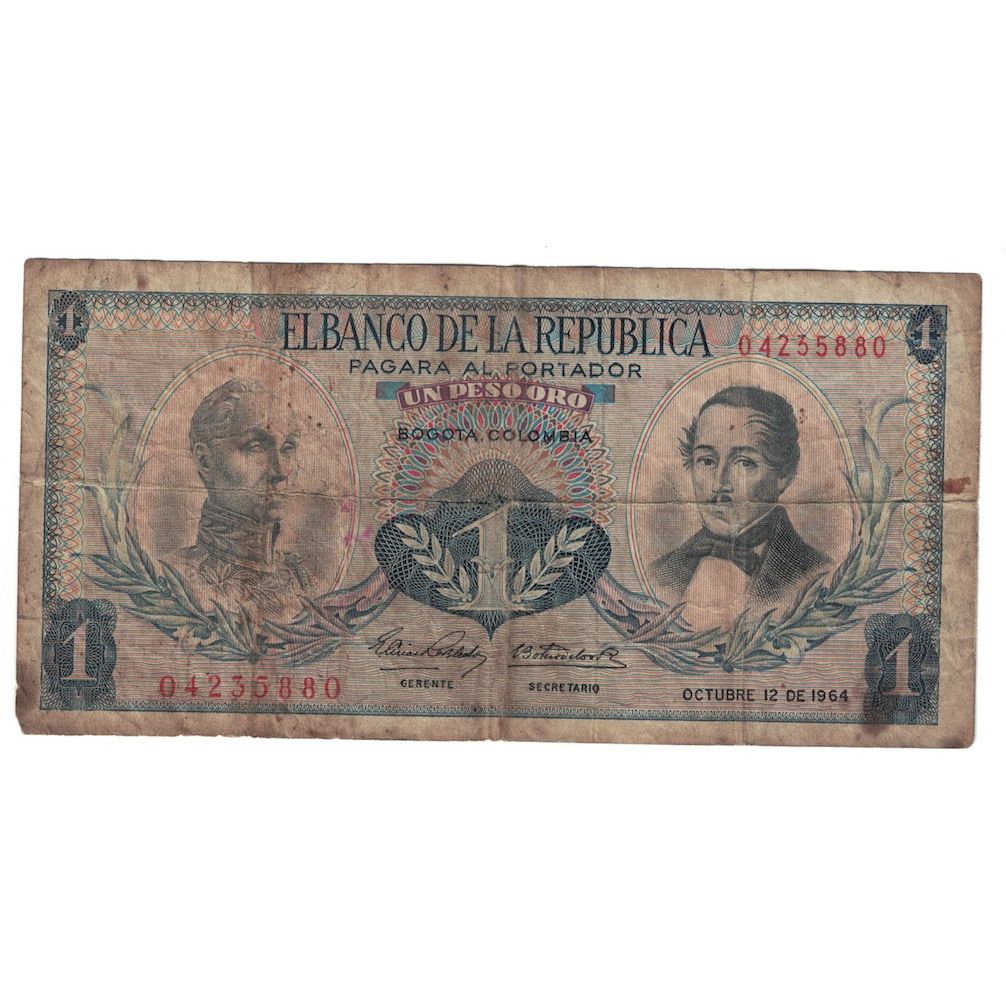Geldschein, Kolumbien, 1 Peso Oro, 1964, 1964-10-12, KM:404b, SGE