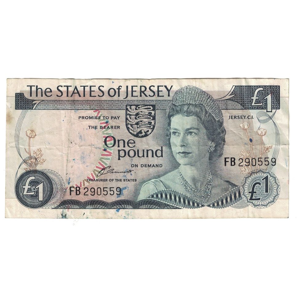 Billet, Jersey, 1 Pound, Undated (1976-1988), KM:11a, TB+