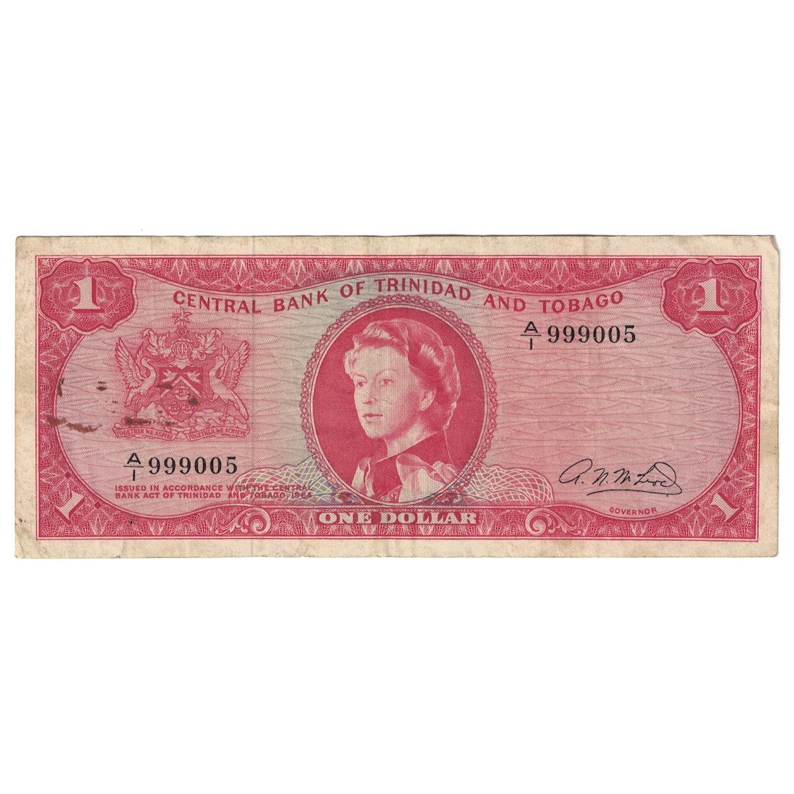 Banconote, TRINIDAD E TOBAGO, 1 Dollar, L.1964, KM:26a, MB