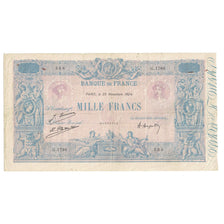 Francia, 1000 Francs, Bleu et Rose, 1924, G.1786, MB, Fayette:36.40, KM:67j