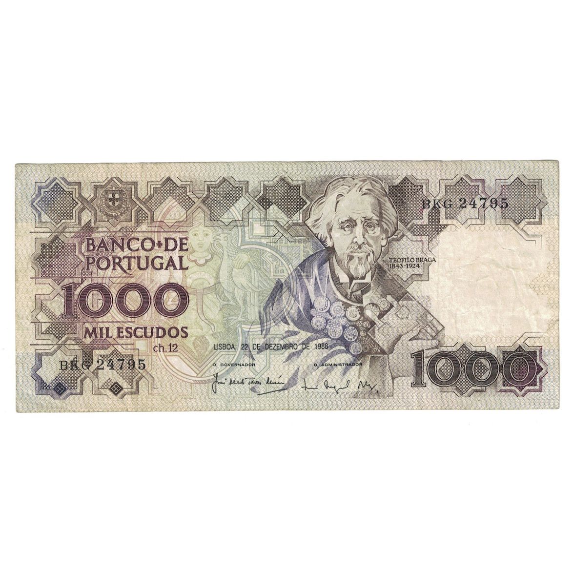 Geldschein, Portugal, 1000 Escudos, 1988, 1988-12-22, KM:181e, SS
