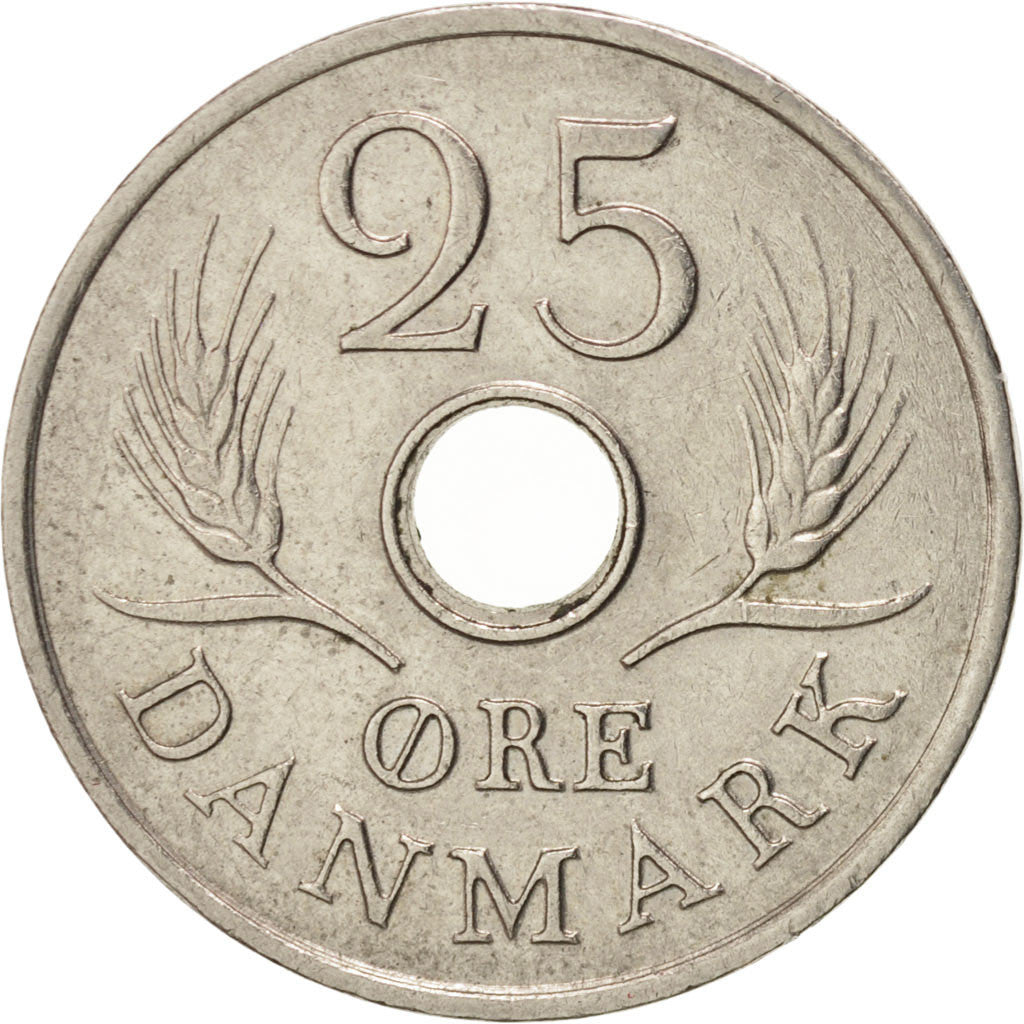 Denmark, Frederik IX, 25 Öre, 1969, Copenhagen, AU(50-53), Copper-nickel