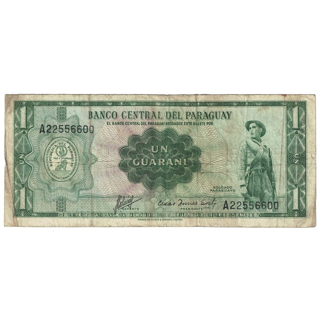 Banknote, Paraguay, 1 Guarani, L1952, KM:193a, F(12-15)
