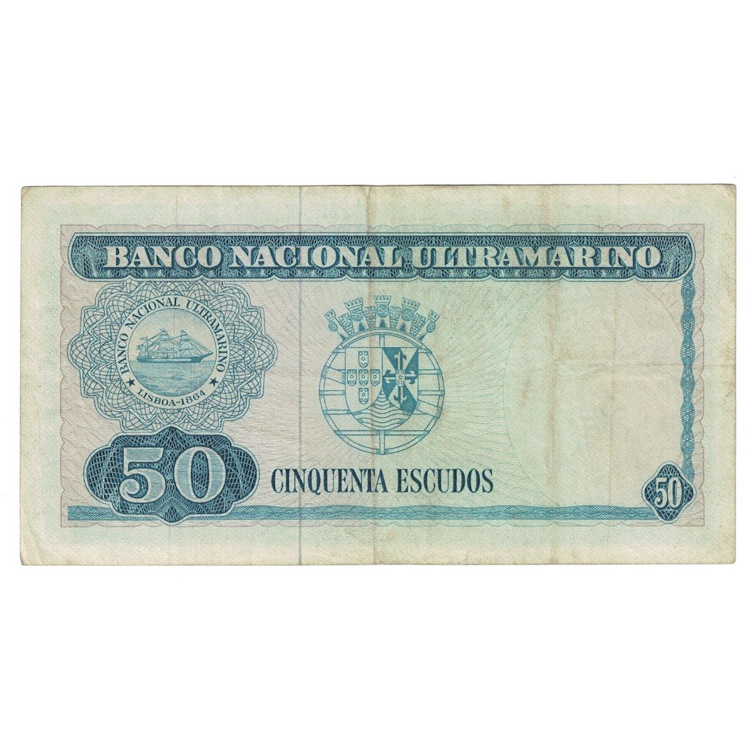 Geldschein, Timor, 50 Escudos, 1967, 1967-10-24, KM:27A, S+