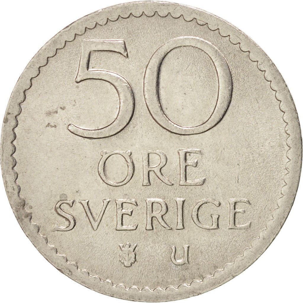 Coin, Sweden, Gustaf VI, 50 Öre, 1969, AU(50-53), Copper-nickel, KM:837