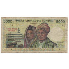Biljet, Comoros, 5000 Francs, Undated (1984- ), KM:12a, TB+