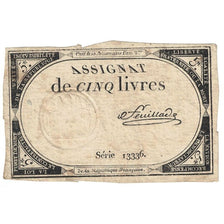 Frankrijk, 5 Livres, 1793, Série 13336, TB+, KM:A76, Lafaurie:171