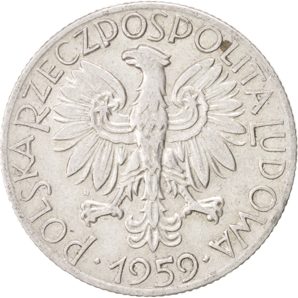 Poland, 5 Zlotych, 1959, Warsaw, EF(40-45), Aluminum, KM:47