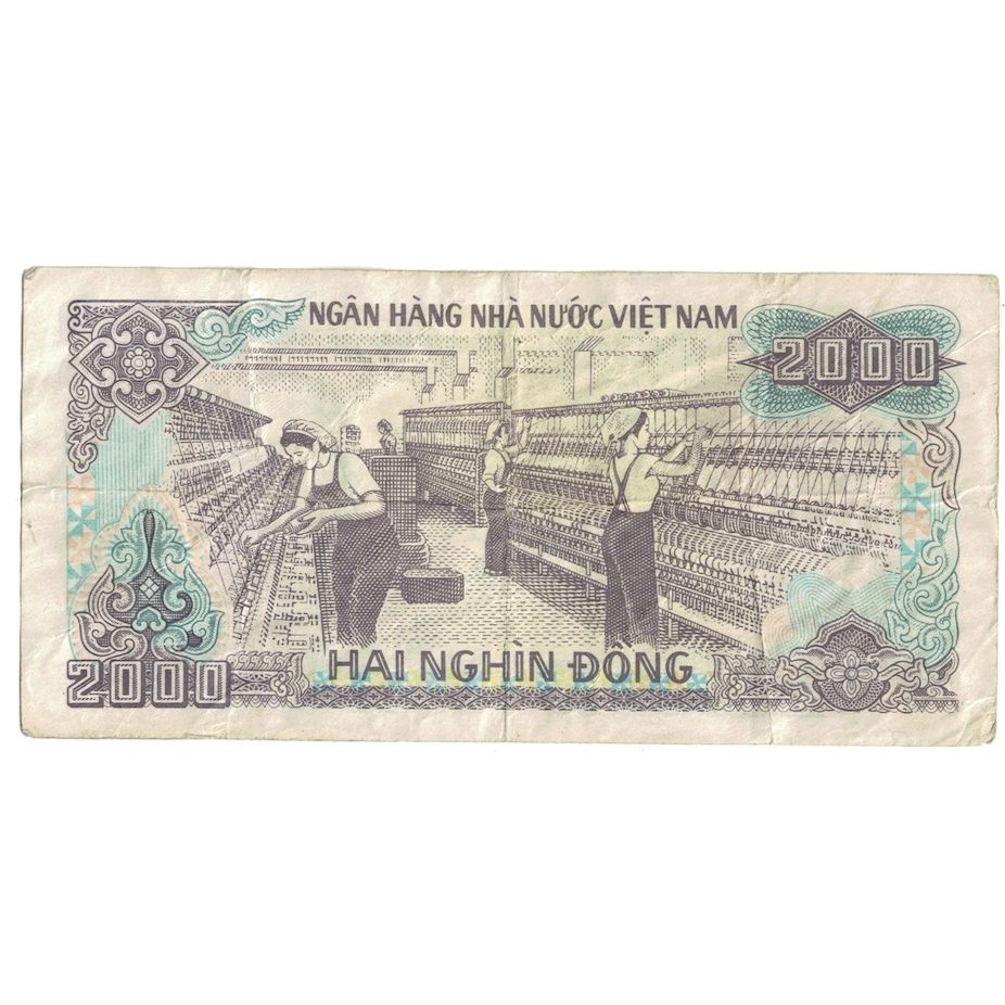 Geldschein, Vietnam, 2000 D<ox>ng, 1988 (1989), KM:107b, S