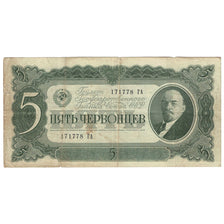 Nota, Rússia, 5 Chervontsev, 1937, KM:204a, VF(20-25)