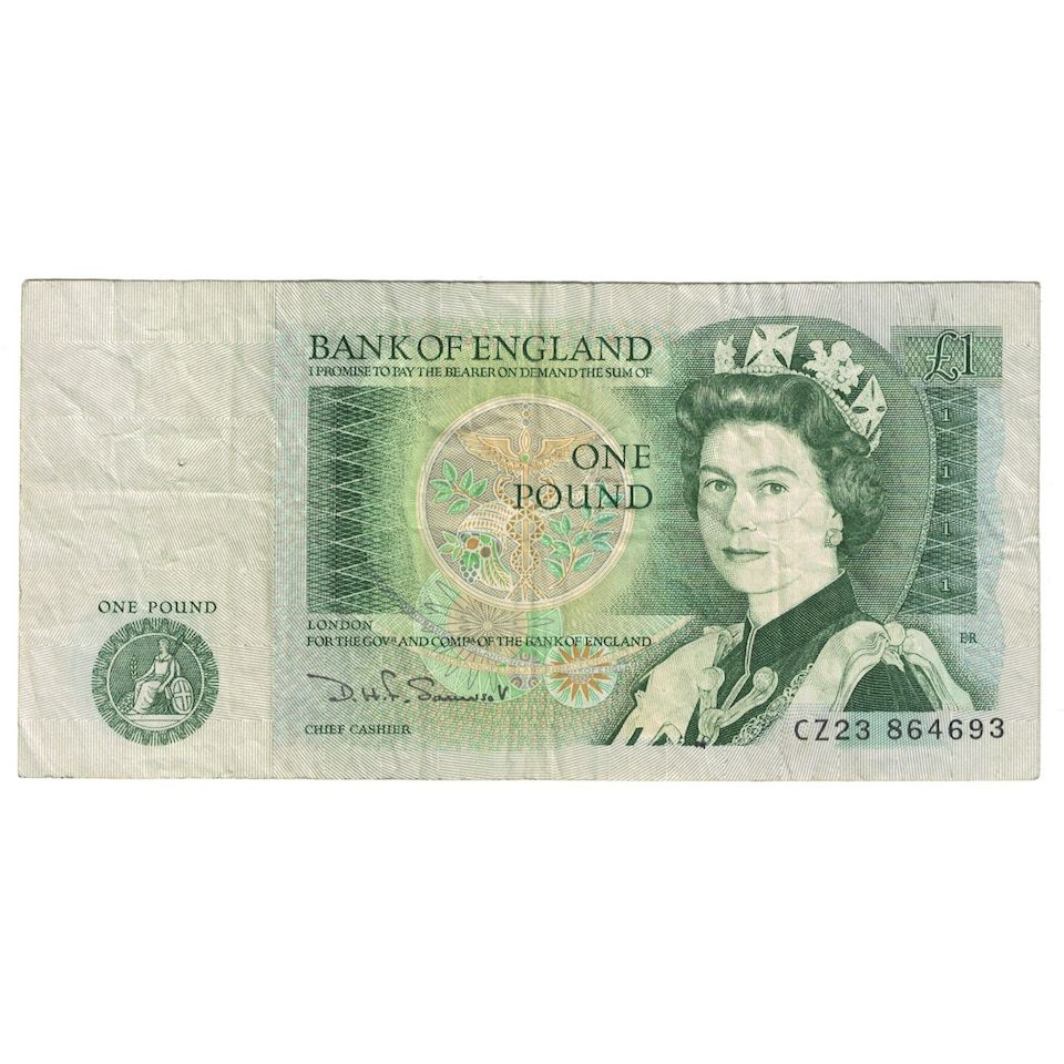 Biljet, Groot Bretagne, 1 Pound, Undated (1978-84), KM:377a, TB+