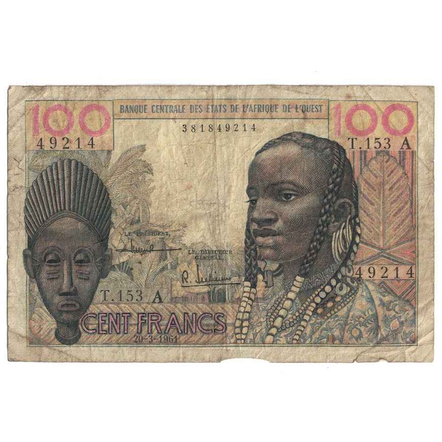 Nota, Estados da África Ocidental, 100 Francs, 1961, 1961-03-20, KM:101Ab