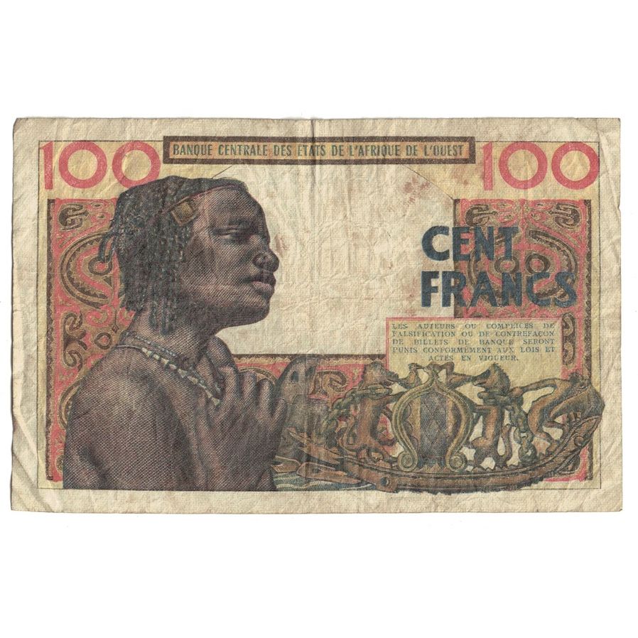 Banknote, West African States, 100 Francs, 1961, 1961-03-20, KM:101Ab, F(12-15)