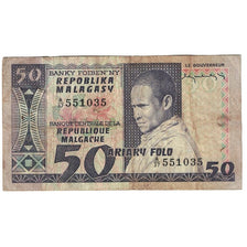 Banknote, Madagascar, 50 Francs = 10 Ariary, Undated (1974-75), KM:62a, F(12-15)