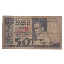 Banknote, Madagascar, 50 Francs = 10 Ariary, Undated (1974-75), KM:62a, VG(8-10)