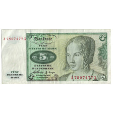 Nota, ALEMANHA - REPÚBLICA FEDERAL, 5 Deutsche Mark, 1960, 1960-01-02, KM:18a