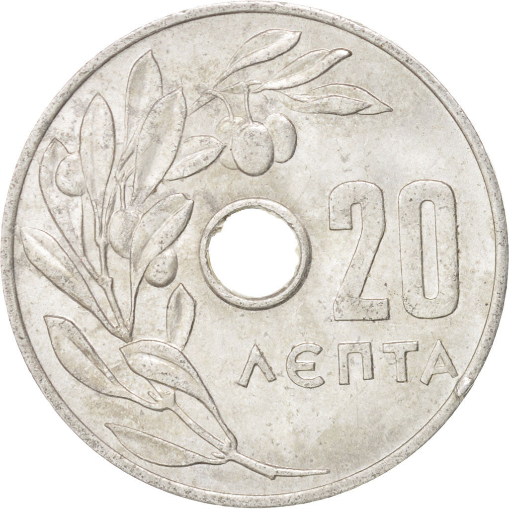 Grecia, 20 Lepta, 1966, SPL-, Alluminio, KM:79