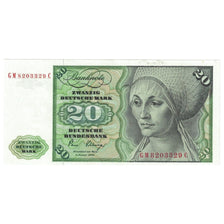 Nota, ALEMANHA - REPÚBLICA FEDERAL, 20 Deutsche Mark, 1980, 1980-01-02, KM:32d