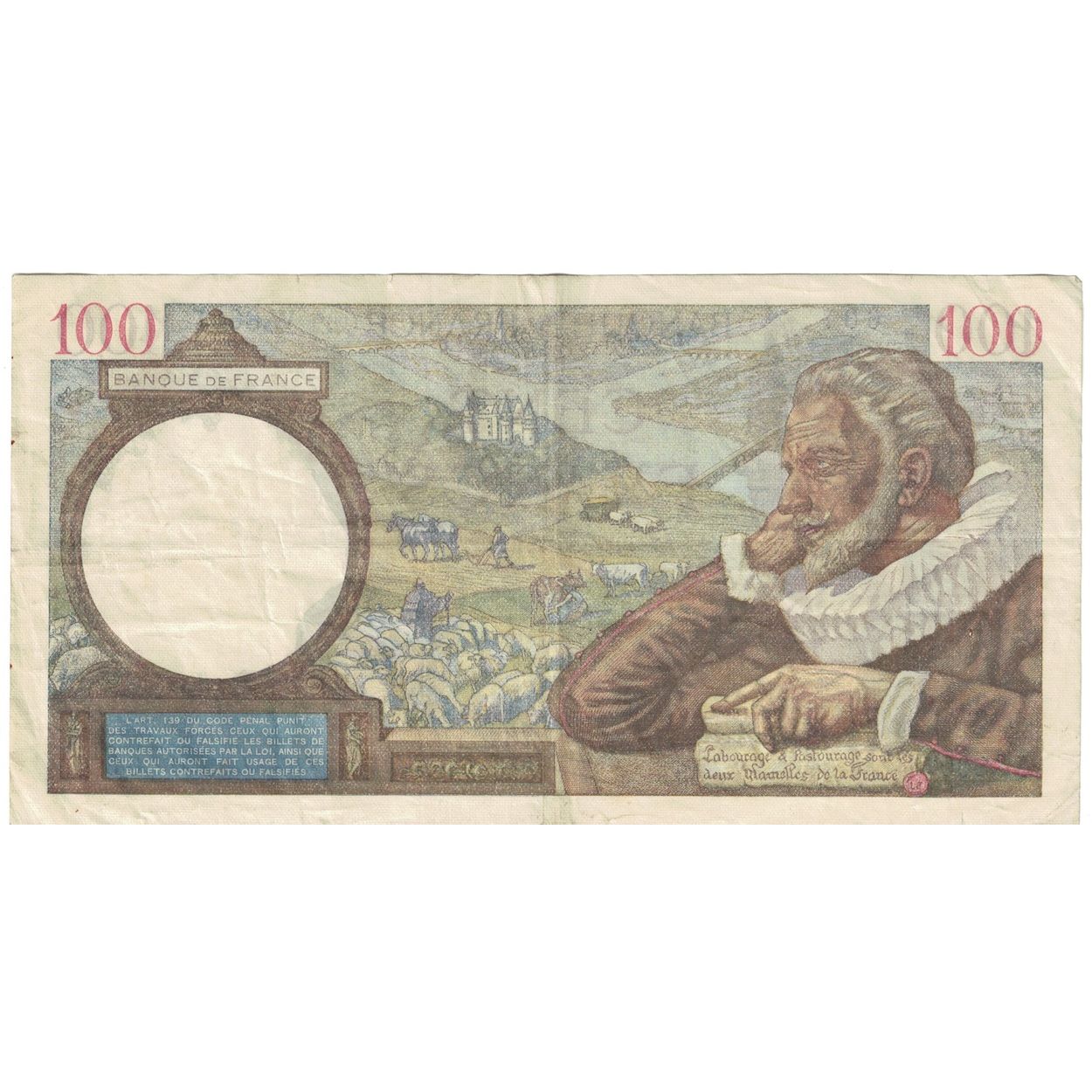 France, 100 Francs, Sully, 1940, W.860, EF(40-45), Fayette:26.25, KM:94