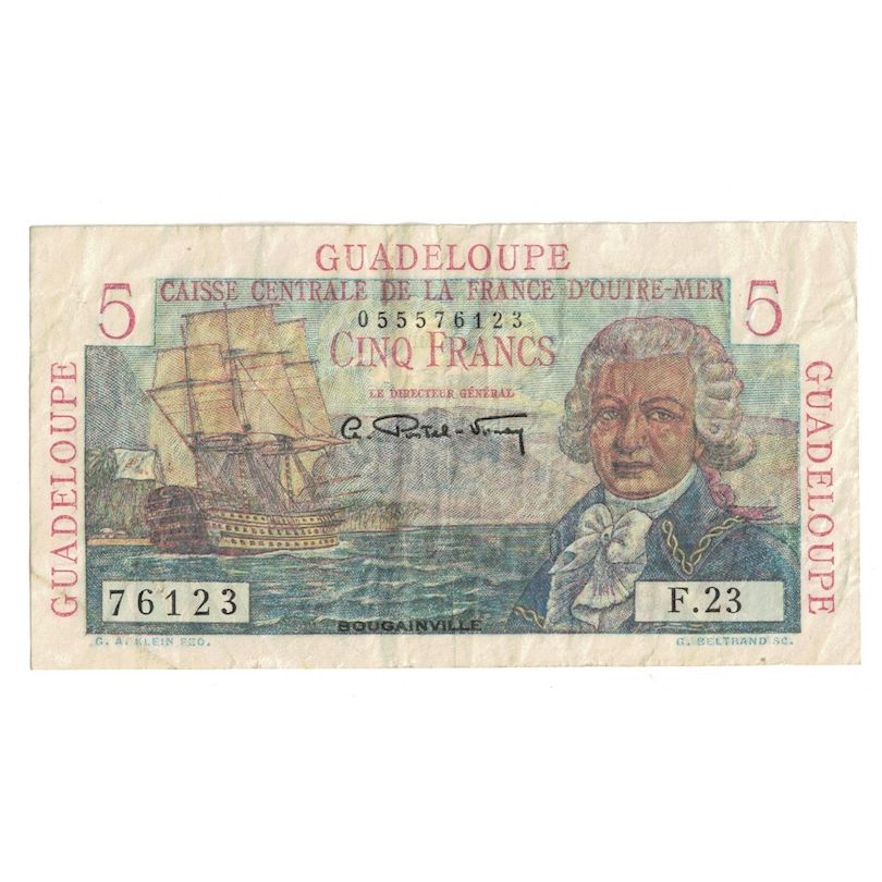 Guadalupe, 5 Francs, Undated (1947-49), F.23, BB, KM:31