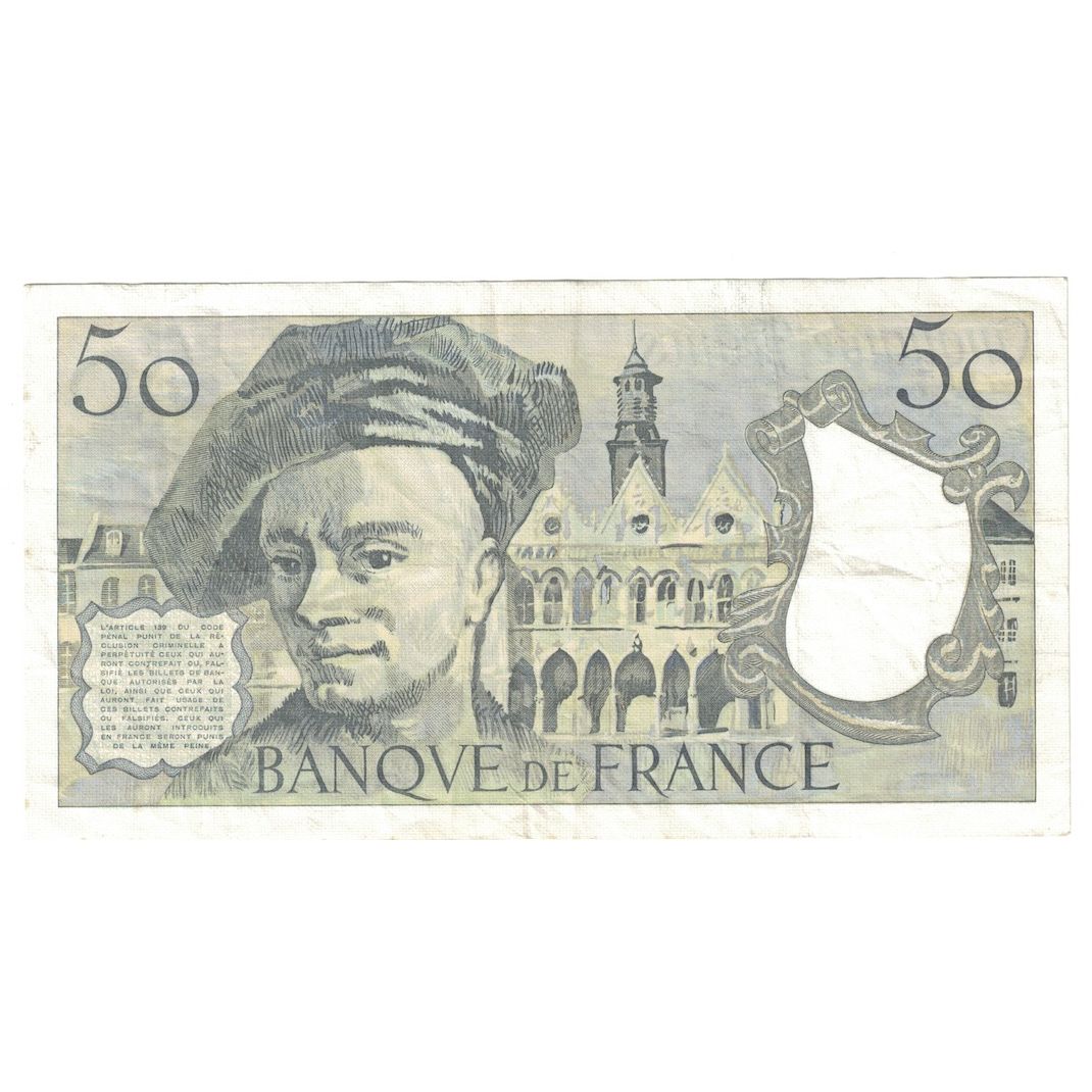 Francia, 50 Francs, Quentin de La Tour, 1985, B.43, BB+, Fayette:67.11, KM:152b