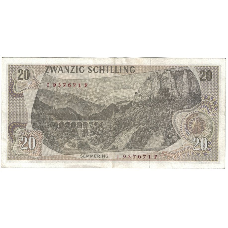 Banknote, Austria, 20 Schilling, 1967, 1967-07-02, KM:142a, AU(50-53)