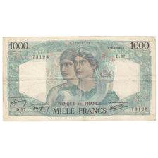 France, 1000 Francs, Minerve et Hercule, 1945, D.97, TB+, Fayette:41.7, KM:130a