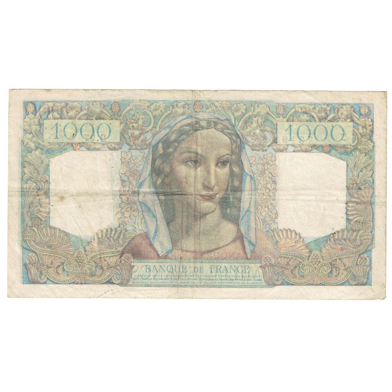 France, 1000 Francs, Minerve et Hercule, 1945, D.97, TB+, Fayette:41.7, KM:130a